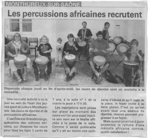 A11M10J02 Les percussions africaines recrutent