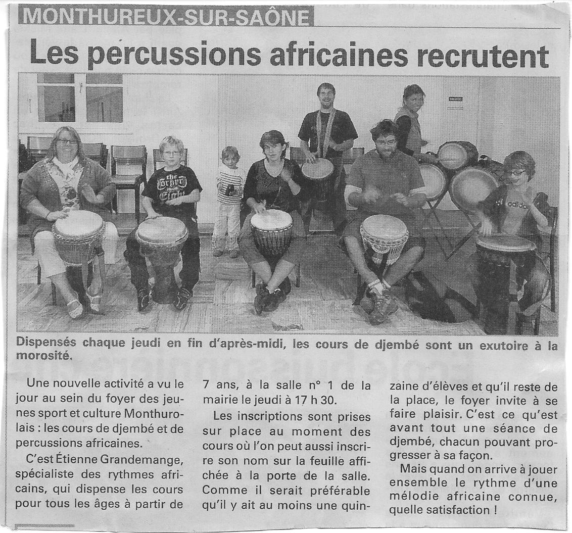 A11M10J02 Les percussions africaines recrutent